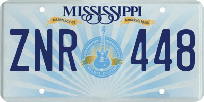 MS license plate ZNR448