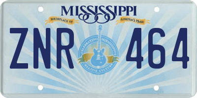 MS license plate ZNR464