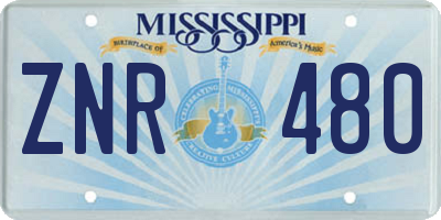 MS license plate ZNR480