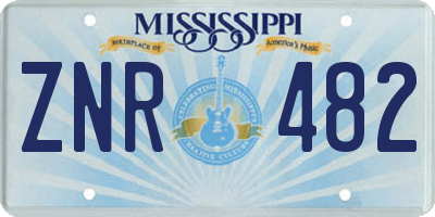 MS license plate ZNR482