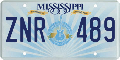 MS license plate ZNR489