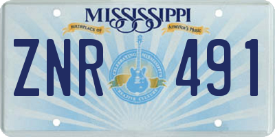 MS license plate ZNR491