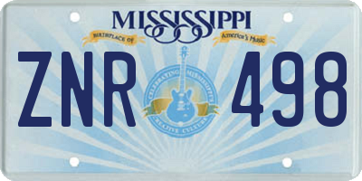 MS license plate ZNR498