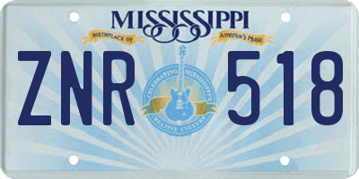 MS license plate ZNR518