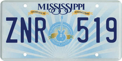 MS license plate ZNR519