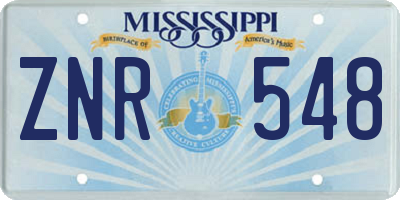 MS license plate ZNR548