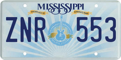 MS license plate ZNR553