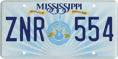 MS license plate ZNR554