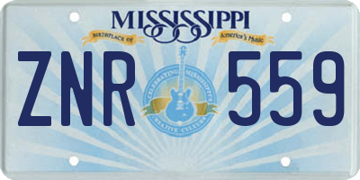 MS license plate ZNR559