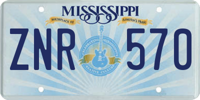 MS license plate ZNR570