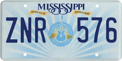 MS license plate ZNR576