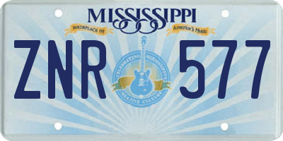MS license plate ZNR577