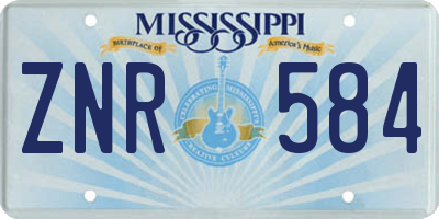 MS license plate ZNR584