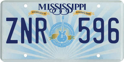MS license plate ZNR596