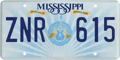 MS license plate ZNR615