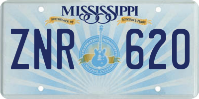 MS license plate ZNR620
