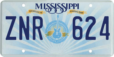 MS license plate ZNR624