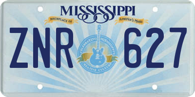 MS license plate ZNR627