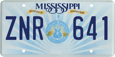 MS license plate ZNR641