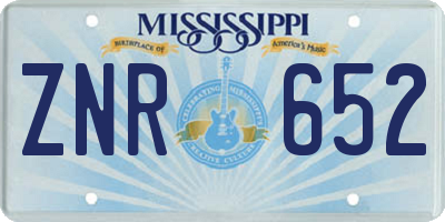 MS license plate ZNR652