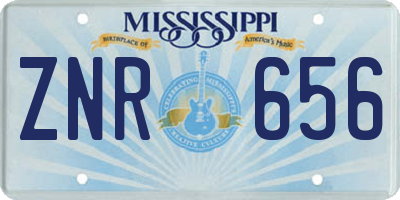 MS license plate ZNR656