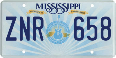 MS license plate ZNR658