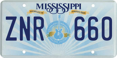 MS license plate ZNR660