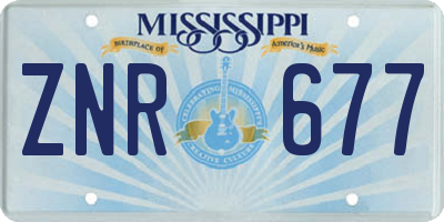 MS license plate ZNR677