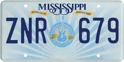 MS license plate ZNR679