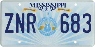 MS license plate ZNR683