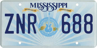 MS license plate ZNR688