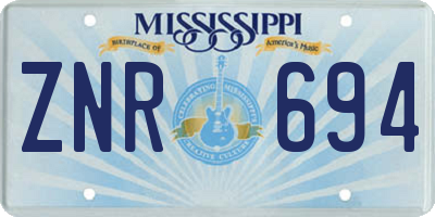 MS license plate ZNR694