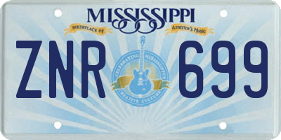 MS license plate ZNR699