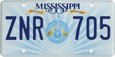 MS license plate ZNR705