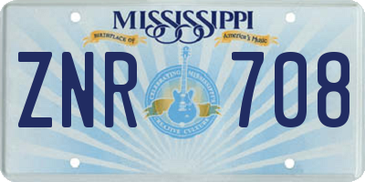MS license plate ZNR708