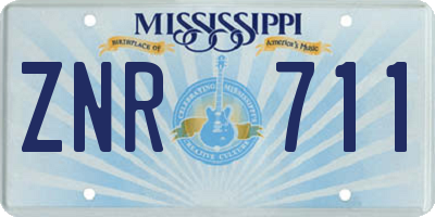 MS license plate ZNR711