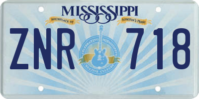 MS license plate ZNR718