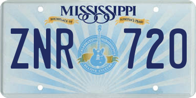 MS license plate ZNR720