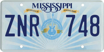 MS license plate ZNR748