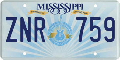MS license plate ZNR759