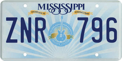 MS license plate ZNR796