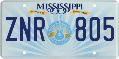 MS license plate ZNR805