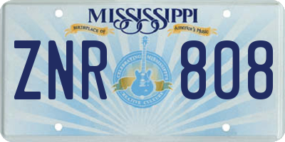 MS license plate ZNR808