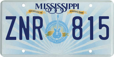 MS license plate ZNR815