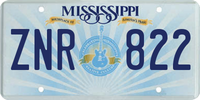 MS license plate ZNR822
