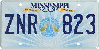 MS license plate ZNR823