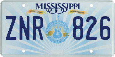MS license plate ZNR826