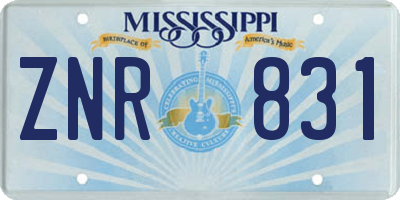 MS license plate ZNR831