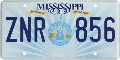 MS license plate ZNR856