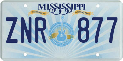 MS license plate ZNR877